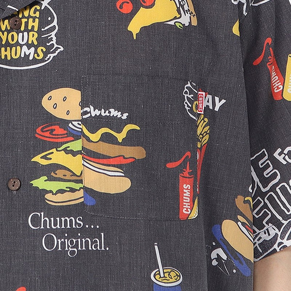CHUMS ( チャムス ) フードパターンショートスリーブシャツ | 半袖 | 半袖シャツ | カジュアル | オーバーサイズ | フード柄 | 可愛い | プレゼント | 速乾 | 通気性 | ハリがある | お出かけ | オシャレ | CH02-1264 | ちゃむす