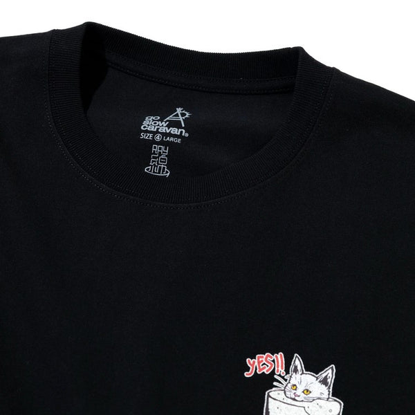 go slow caravan ( ゴースローキャラバン ) RAY綿 猫と麦酒TEE ～ 麦酒風呂2 ～ MENS | メンズ | WOMENS | レディース | シャツ | 半袖 | ウェア | トップス | ドライタッチ | プリントT | Tシャツ | 342611 | カジュアル