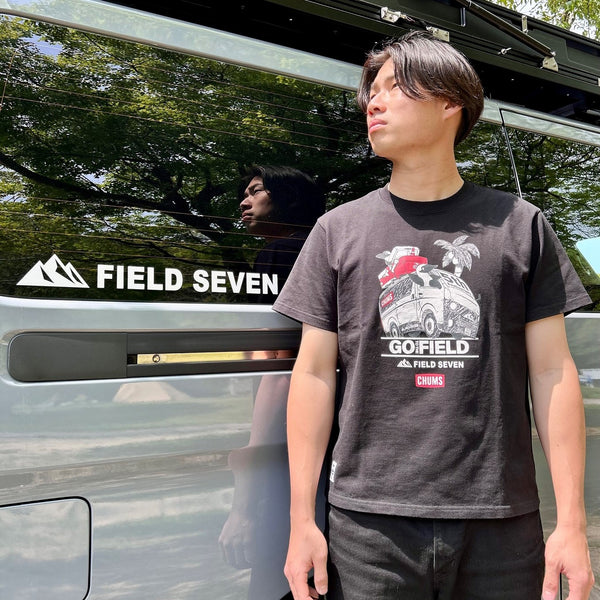 CHUMS × FIELD SEVEN 5th Anniversary Tシャツ | ホワイト | ブラック | 白色 | 黒色 | 半袖 | 半袖シャツ | コラボ | チャムス | ちゃむす | フィールドセブン | 夏服 | アパレル | 吸水 | 通気性 | 綿100% | 快適