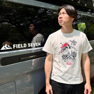 CHUMS × FIELD SEVEN 5th Anniversary Tシャツ | ホワイト | ブラック | 白色 | 黒色 | 半袖 | 半袖シャツ | コラボ | チャムス | ちゃむす | フィールドセブン | 夏服 | アパレル | 吸水 | 通気性 | 綿100% | 快適