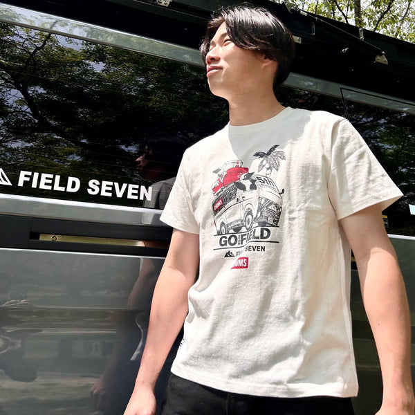 CHUMS × FIELD SEVEN 5th Anniversary Tシャツ | ホワイト | ブラック | 白色 | 黒色 | 半袖 | 半袖シャツ | コラボ | チャムス | ちゃむす | フィールドセブン | 夏服 | アパレル | 吸水 | 通気性 | 綿100% | 快適