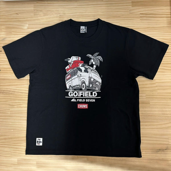 CHUMS × FIELD SEVEN 5th Anniversary Tシャツ | ホワイト | ブラック | 白色 | 黒色 | 半袖 | 半袖シャツ | コラボ | チャムス | ちゃむす | フィールドセブン | 夏服 | アパレル | 吸水 | 通気性 | 綿100% | 快適