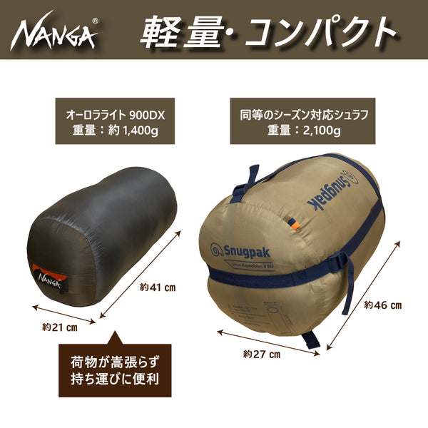 NANGA ( ナンガ ) AURORA light 900 DX オーロラライト 900 DX レギュラー アウトドア | キャンプ | 寝袋 | シュラフ | 羽毛 | ダウン