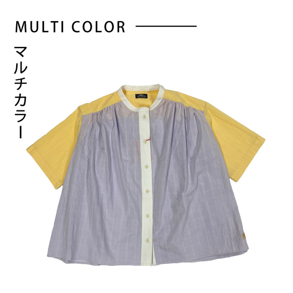 【 SALE 】 KRIFF MAYER ( クリフメイヤー ) ボックスギャザー半袖シャツ | LADYS | W2545115 | 半袖 | 体型カバー | 綿100% | シンプル | カジュアル | 大人カジュアル | お洒落 | お出かけ | くりふめいやー