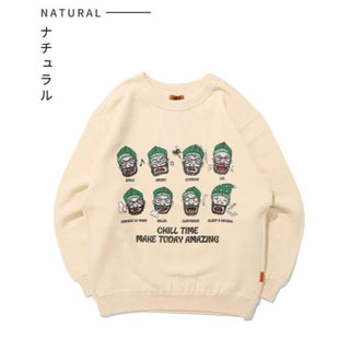 KRIFF MAYER ( クリフメイヤー ) チルタイム裏起毛クルー ( 顔 ) MENS | メンズ | 長袖 | 2523108 | コットン | クルーネック | カジュアル | オシャレ | プリント | スウェット | 裏起毛 | アパレル | トップス | くりふめいやー