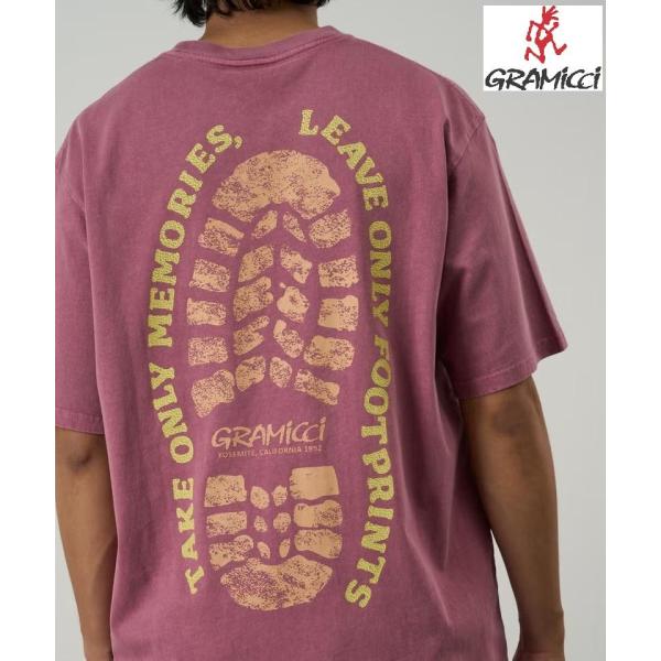 GRAMICCI ( グラミチ ) FOOTPRINTS TEE PIGMENT DYED フットプリントTシャツピグメントダイ | シャツ | Tシャツ | アパレル | 半袖 | 半袖Tシャツ | G6SU-T119 | カジュアル | バックプリント | ぐらみち