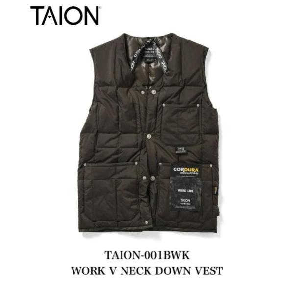 TAION ( タイオン ) ワーク Vネックボタン ダウンベスト | ベスト | 軽い | インナー | ダウン | 軽量 | 暖かい | 防寒 | 秋 | 冬 | シンプル | ブラック | ダークチャコール | TAION-001BWK | アウトドア | キャンプ | レジャー | たいおん
