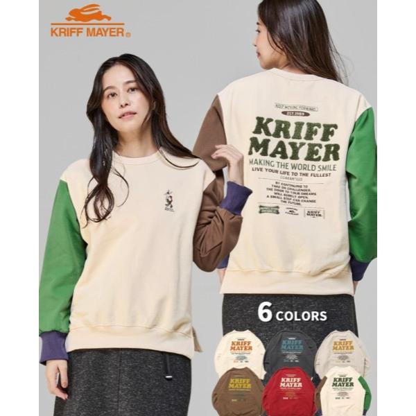 KRIFF MAYER ( クリフメイヤー ) 裏起毛クルー ( クリフラビット ) LADYS | レディース | W2527818 | トップス | 長袖 | うさぎ | 起毛 | 暖かい | 防寒 | 冬 | オシャレ | 刺繍 | ワンポイント | くりふめいやー