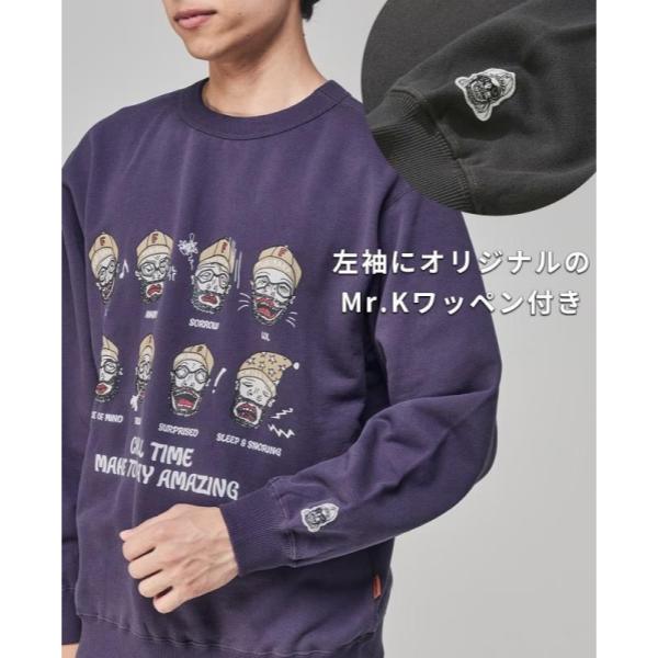 KRIFF MAYER ( クリフメイヤー ) チルタイム裏起毛クルー ( 顔 ) MENS | メンズ | 長袖 | 2523108 | コットン | クルーネック | カジュアル | オシャレ | プリント | スウェット | 裏起毛 | アパレル | トップス | くりふめいやー