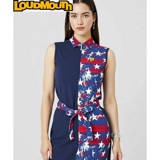 【 SALE 】 LOUDMOUTH ( ラウドマウス ) レディース ノースリーブワンピース プリマスロック | ゴルフ | ゴルフウェア | ワンピース | 吸汗速乾 | UV | 接触冷感 | 夏 | 762658 | らうどまうす
