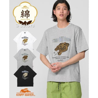 KRIFF MAYER ( クリフメイヤー ) クラフト刺繍T ( 虎 ) MENS | 2557202 | メンズ | Tシャツ | 半袖 | トラ | アップリケ | 刺繍 | 立体感 | オシャレ | ゆとり | ユニセックス | アウトドア | キャンプ | くりふめいやー | カジュアル