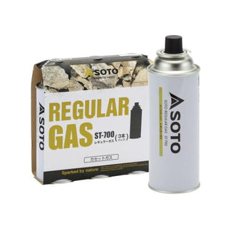 SOTO ( ソト ) レギュラーガス 3本パック カセットガス CB缶 ガス缶 燃料 ガスボンベ キャンプ アウトドア バーナー コンロ ガスストーブ キャンプ用品 アウトドア用品 調理用ガス 防災用品 備蓄用燃料 BBQ ST-7001