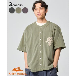KRIFF MAYER ( クリフメイヤー ) ピグメントベースボールシャツ | MENS | 2547200 | メンズ | シャツ | 半袖 | 半袖シャツ | シンプル | アウトドア | キャンプ | レジャー | ヴィンテージ | ラフ | 綿100％ | くりふめいやー