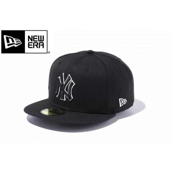 NEW ERA ( ニューエラ ) 59FIFTY ニューヨーク・ヤンキース ブラック × ブラック ホワイトアウトライン | 帽子 | キャップ | 黒 | 日よけ | シンプル | オシャレ | UVカット | 紫外線対策 | 14525211 | にゅーえら