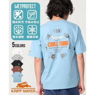 KRIFF MAYER ( クリフメイヤー ) ウェットプロテクト刺繍Tシャツ サークル メンズ 半袖Tシャツ 汗染み防止 クルーネック カジュアル アウトドア 2557806