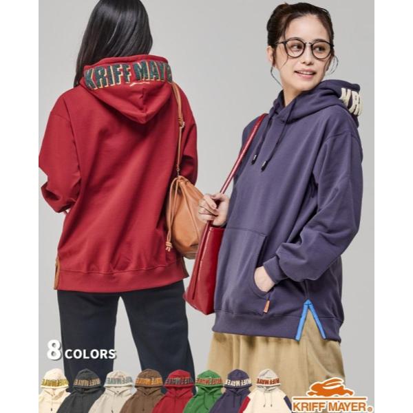 KRIFF MAYER ( クリフメイヤー ) サガラ刺繍裏起毛パーカー ( フードロゴ ) LADYS | レディース | W2527821 | パーカー | 秋 | 冬 | 裏起毛 | 乾きやすい | お出かけ | アウトドア | レジャー | 防寒 | くりふめいやー