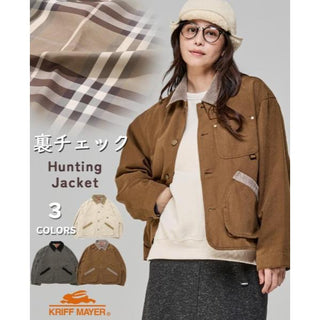 KRIFF MAYER ( クリフメイヤー ) 裏チェックハンティングJK | LADYS | レディース | W2525118 | ジャケット | アウター | 綿100％ | 軽い | 軽量 | 春 | 秋 | 冬 | チェック柄 | カジュアル | お出かけ | 可愛い | くりふめいやー