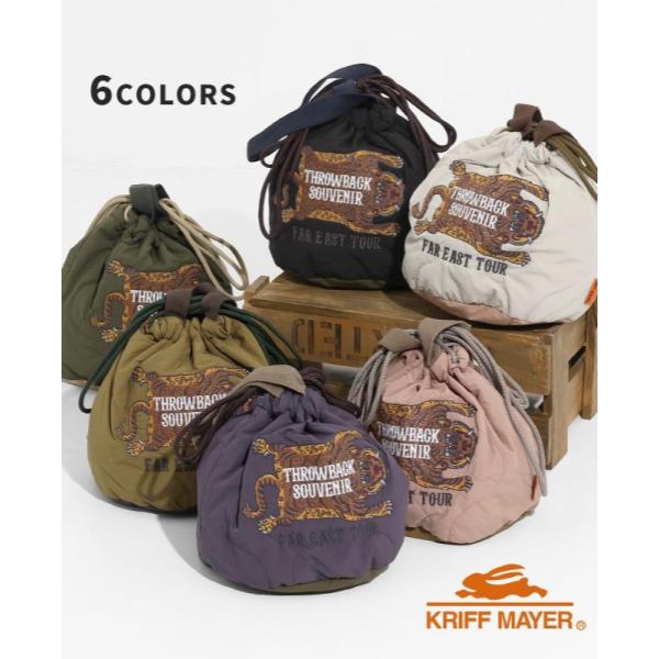 KRIFF MAYER ( クリフメイヤー ) スーベニア刺繍巾着BAG | バッグ | MENS | メンズ | LADYS | レディース | ユニセックス | 巾着バック | 2515117 | 肩掛け | 手持ち | ハンドバッグ | ショルダーバッグ | お出かけ | オシャレ | くりふめいやー