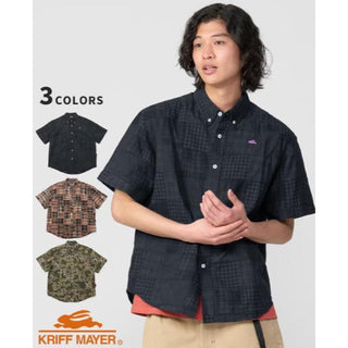 KRIFF MAYER ( クリフメイヤー ) パッチワーク半袖シャツ | MENS | 2553100 | メンズ | 半袖 | カジュアルシャツ | BBQ | フェス | オシャレ | 夏シャツ | トップス | 大人カジュアル | ゆったり | 春夏 | くりふめいやー