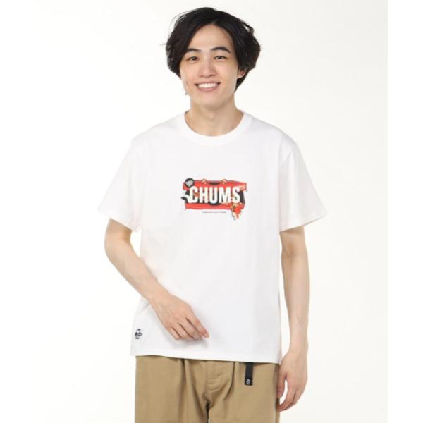 CHUMS ( チャムス ) チャムスピザボックスTシャツ | トップス | Tシャツ | シャツ | 半袖 | ウェア | 夏服 | CH01-2518 | グラフィックTシャツ | コットン | レトロ風 | オシャレ | バックプリント