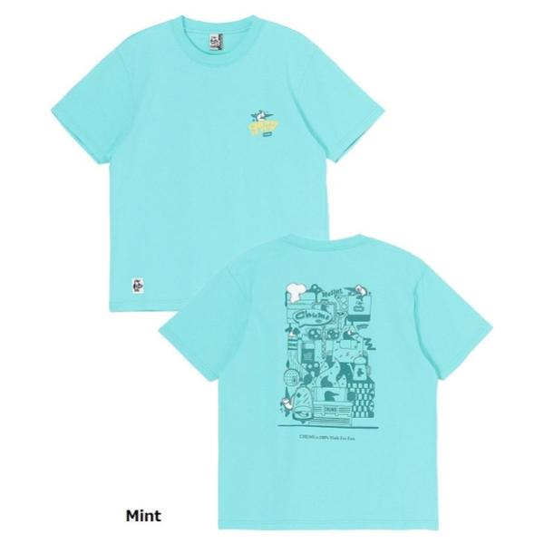 CHUMS ( チャムス ) チャムスイズファンTシャツ | トップス | Tシャツ | シャツ | バックプリント | プリント | 半袖 | 半袖シャツ | 夏服 | タイダイ染め | CH01-2522 | コットン | レトロポップ | アパレル