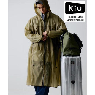 KiU ( キウ ) エアライトレインポンチョ | 防水 | 撥水 | はっ水 | 耐水 | 軽量 | 雨対策 | 台風 | 梅雨 | レインコート | スリーブポンチョ | 雨具 | 雨ガッパ | 雨合羽 | 袖付き | 収納袋 | ポケット | おしゃれ | 通勤 | 通学 | 自転車 | ユニセックス | K406