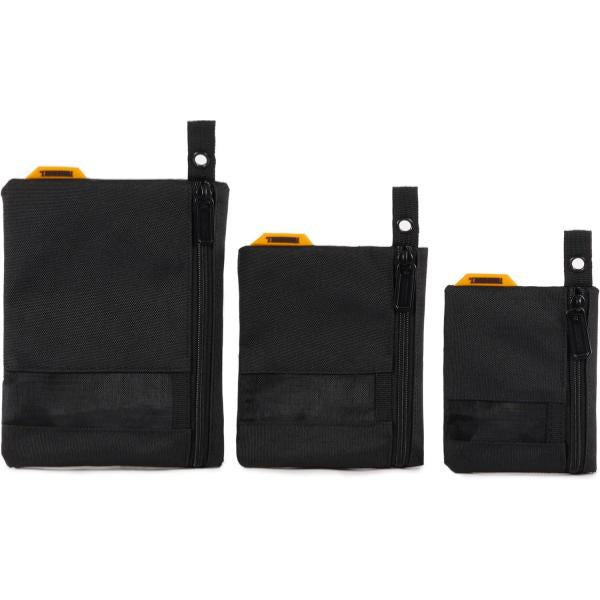 TOUGHBUILT ( タフビルト ) ファスナーバッグ 3Pack 3個セット 収納ケース 工具ケース ツールバッグ 工具入れ 小物入れ ポーチ ジッパーバッグ 収納ポーチ DIY パーツ収納 アクセサリー収納 カラビナ付き 持ち運び アウトドア キャンプ用品 TB-193E