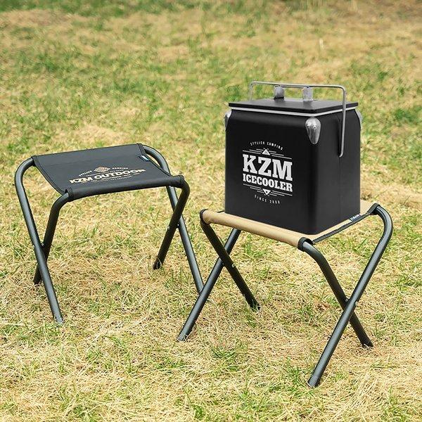 KZM OUTDOOR（カズミ アウトドア）エンケル BBQチェア ブラック＆ゴールド アウトドアチェア 折りたたみ椅子 クーラースタンド キャンプ アウトドア (kzm-k21t1c03)