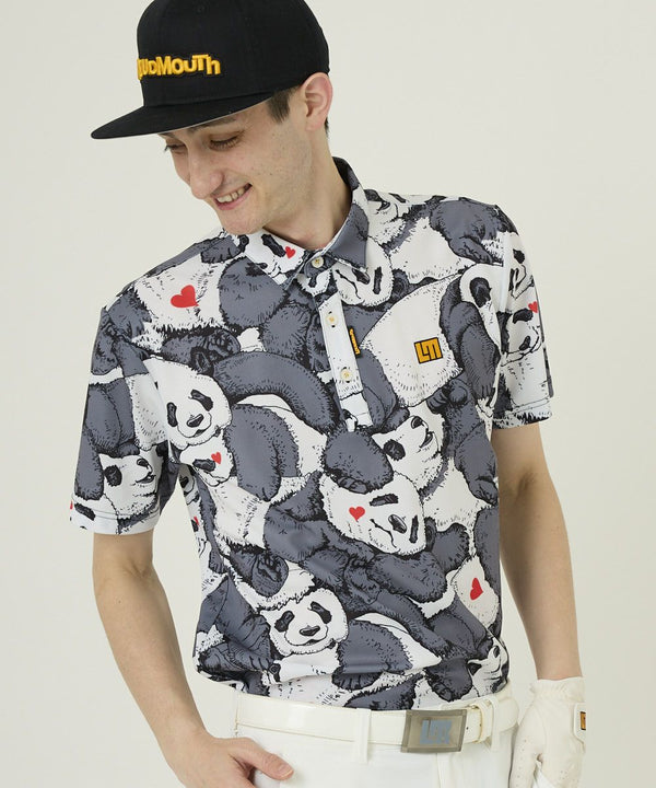 LOUDMOUTh（ラウドマウス）プレミアムカノコ素材 半袖ポロシャツ レスティングパンダズ 吸汗速乾/UV/接触冷感　763601-348