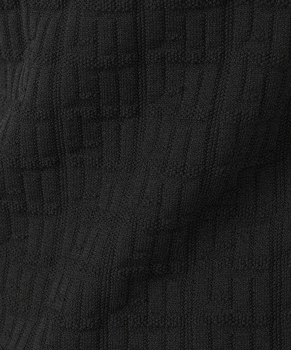 LOUDMOUTh（ラウドマウス）レディス　ポリエステルニット素材 半袖モックネック ブラック　763650-998