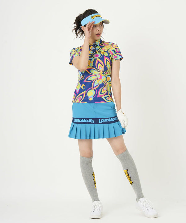 LOUDMOUTh（ラウドマウス）レディス　プレミアムカノコ素材 半袖ポロシャツ シャガデリックブルー 吸汗速乾/UV/接触冷感　763652-75