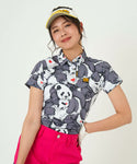 LOUDMOUTh（ラウドマウス）レディス　プレミアムカノコ素材 半袖ポロシャツ レスティングパンダズ 吸汗速乾/UV/接触冷感　763652-348　
