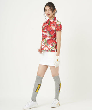 LOUDMOUTh（ラウドマウス）レディス　プレミアムカノコ素材 半袖ポロシャツ ビンテージストロベリーズ 吸汗速乾/UV/接触冷感　763652-350