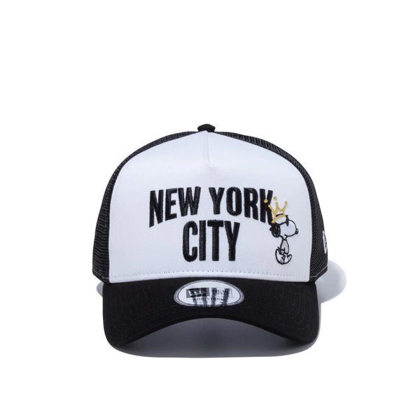 NEW ERA(ニューエラ) 9FORTY A-Frame トラッカー Peanuts NEW YORK CITY ジョー・クール 王冠 ブラック