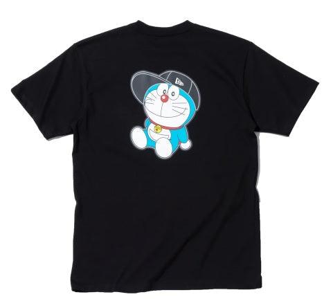 NEW ERA（ニューエラ）半袖 コットン Tシャツ ドラえもん キャップ ブラック レギュラーフィット 13546322