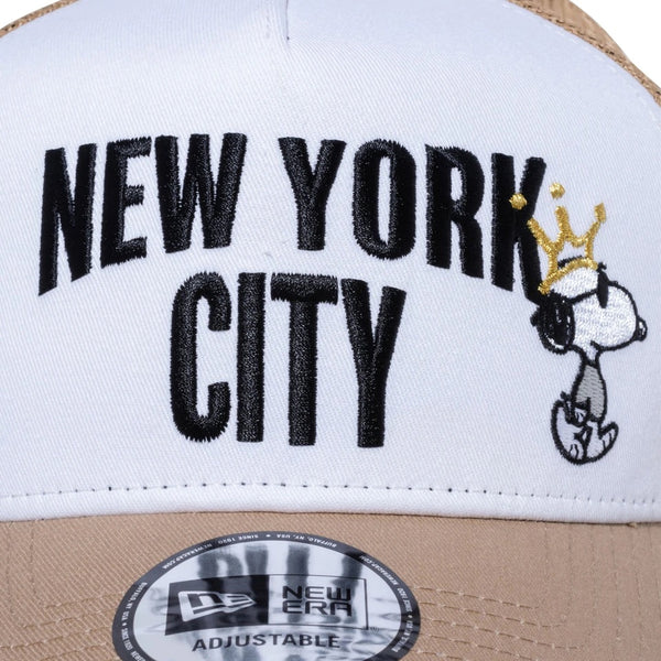 NEW ERA(ニューエラ) 9FORTY A-Frame トラッカー Peanuts NEW YORK CITY ジョー・クール 王冠 カーキ