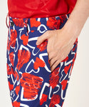 LOUDMOUTH（ラウドマウス）ツイルプリントロングパンツ　　Navy　スクリブルハーツネイビー（772300-336）