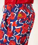 LOUDMOUTH（ラウドマウス）ツイルプリントロングパンツ　　Navy　スクリブルハーツネイビー（772300-336）