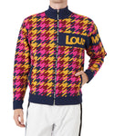 LOUDMOUTH（ラウドマウス）裏蓄熱軽量ニットジャケット 千鳥柄 ピンク（772702-992）