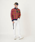 LOUDMOUTH（ラウドマウス）裏蓄熱軽量ニットジャケット 千鳥柄 ピンク（772702-992）