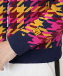 LOUDMOUTH（ラウドマウス）裏蓄熱軽量ニットジャケット 千鳥柄 ピンク（772702-992）