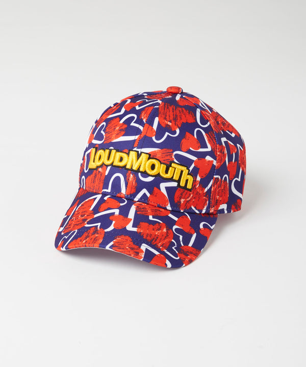LOUDMOUTH（ラウドマウス）　キャップ サイズ調整可能 　スクリブルハーツネイビー（772900-336）